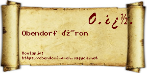 Obendorf Áron névjegykártya